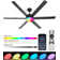 60" Ceiling Fan With Dimmable LED Light For Up To 400Sq. Ft. Area, Works For 15 Degree Sloped Ceiling, RGB Lighting Mode Remote & App Control Damp-Rated