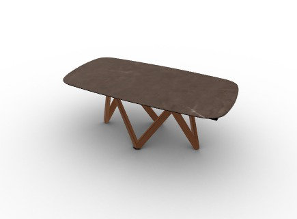 Cartesio Extendable Tables, Walnut, 29.63"H x 78.75"L x 39.38"W, Bronze