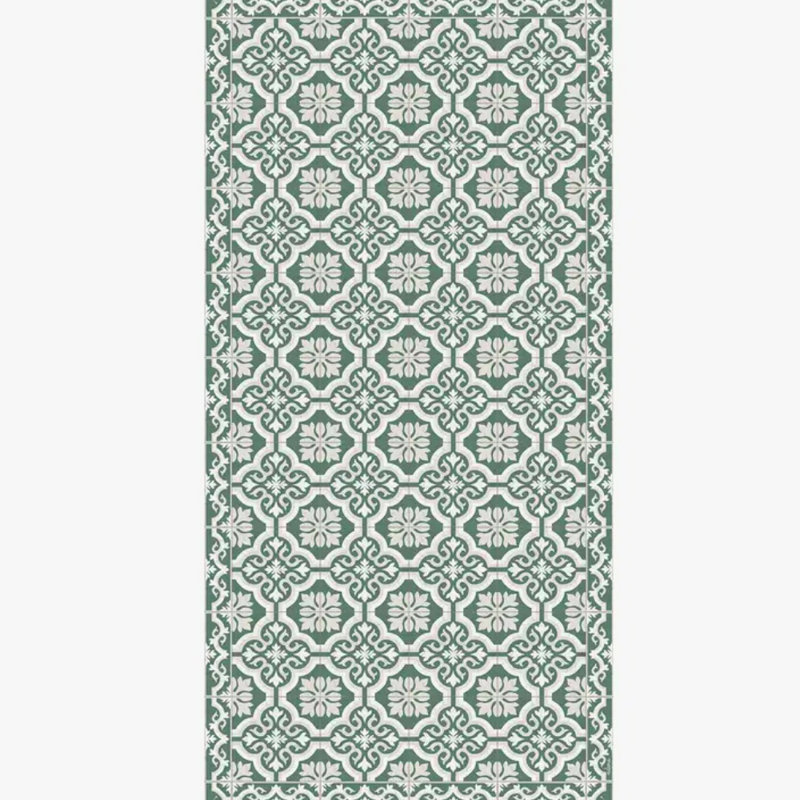 Gracia Green Easy to clean Vinyl Rug, Rectangle 2' x 3'