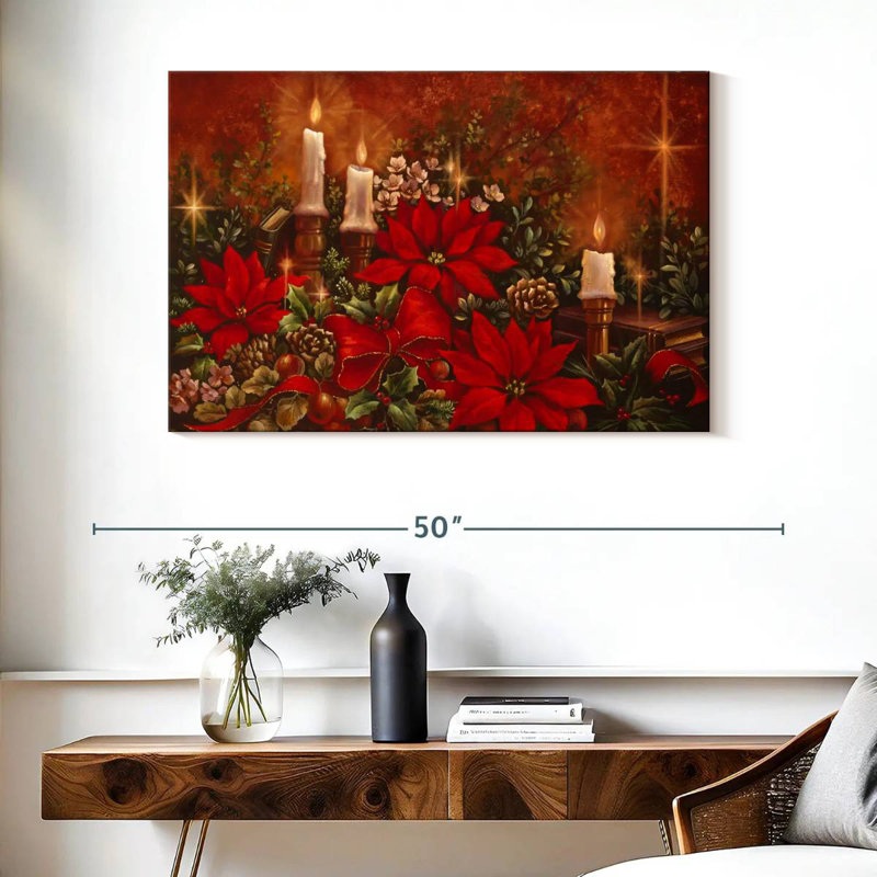 Poinsettia lumineux, H 26 po x l 39 po