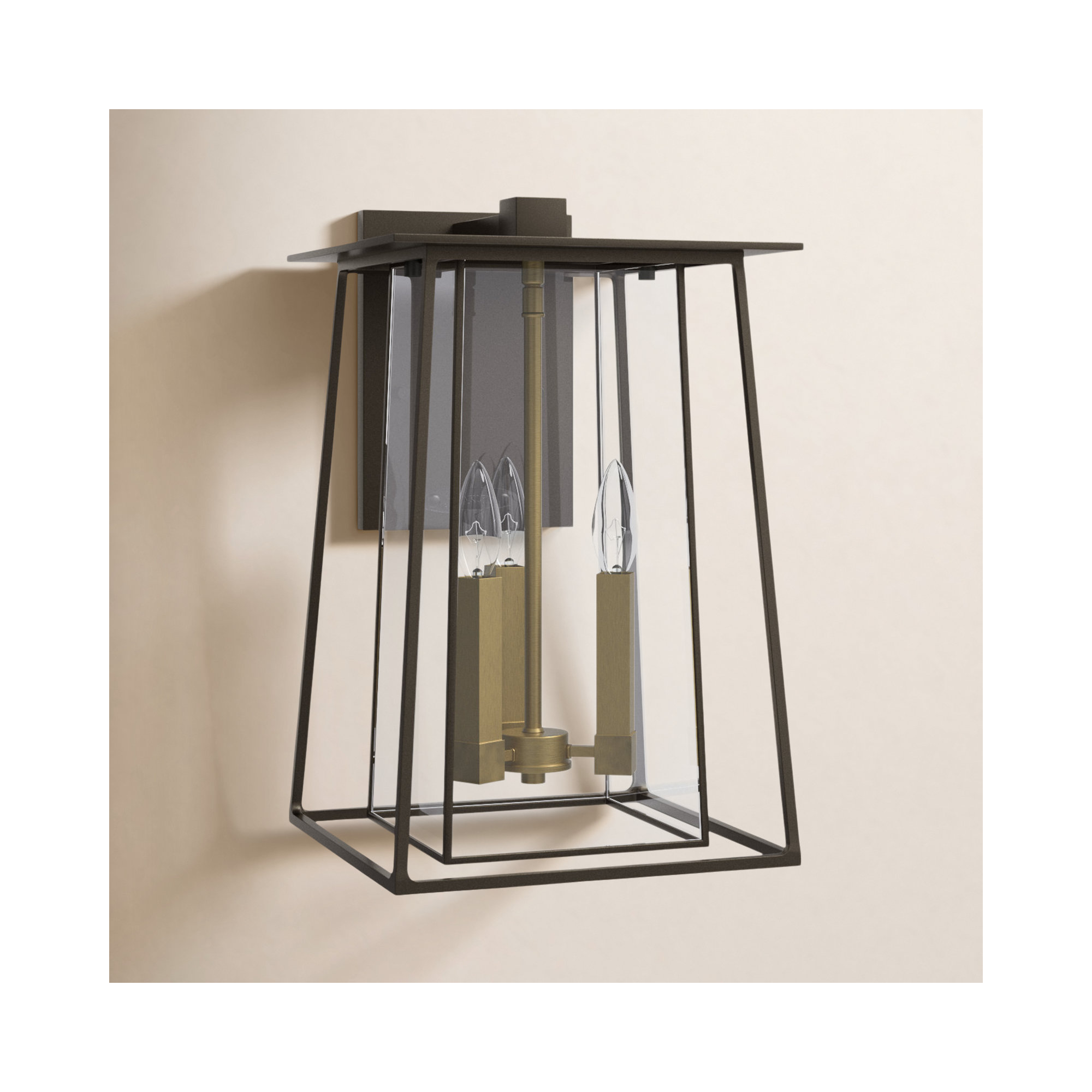 3 Light Bell Outdoor Wall Light, Buckeye Bronze