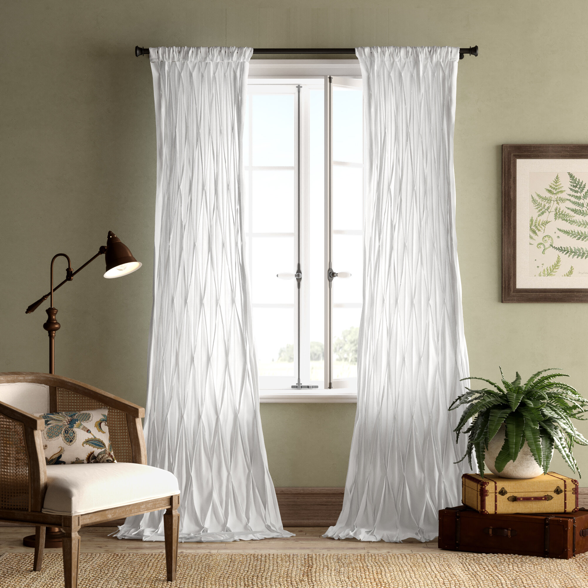 Highland Dunes Faheem 100% Cotton Sheer Curtain Panel & Reviews