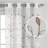 Ajay Floral Embroidered Sheer Grommet Single Curtain Panel-2085889603-2023136534