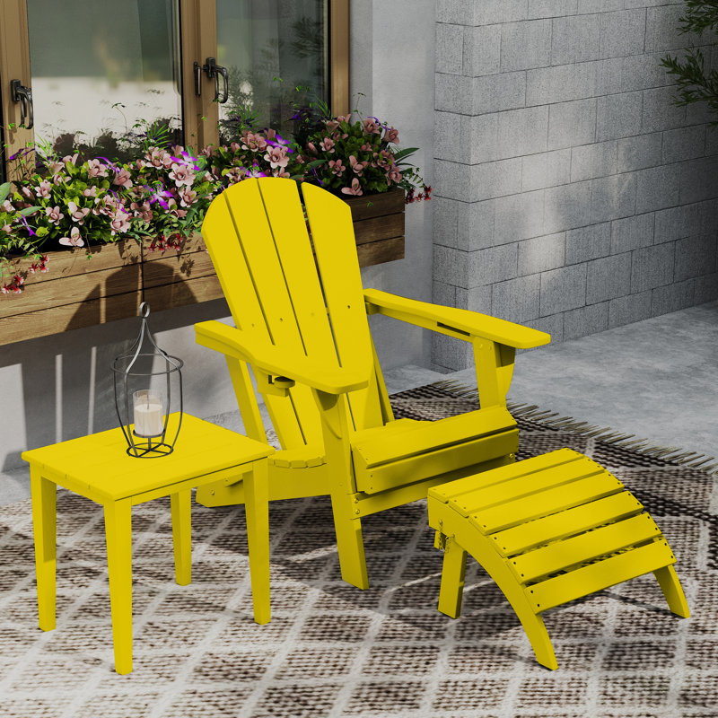 Repose-pieds pliable en plastique PEHD Adirondack, Blanc