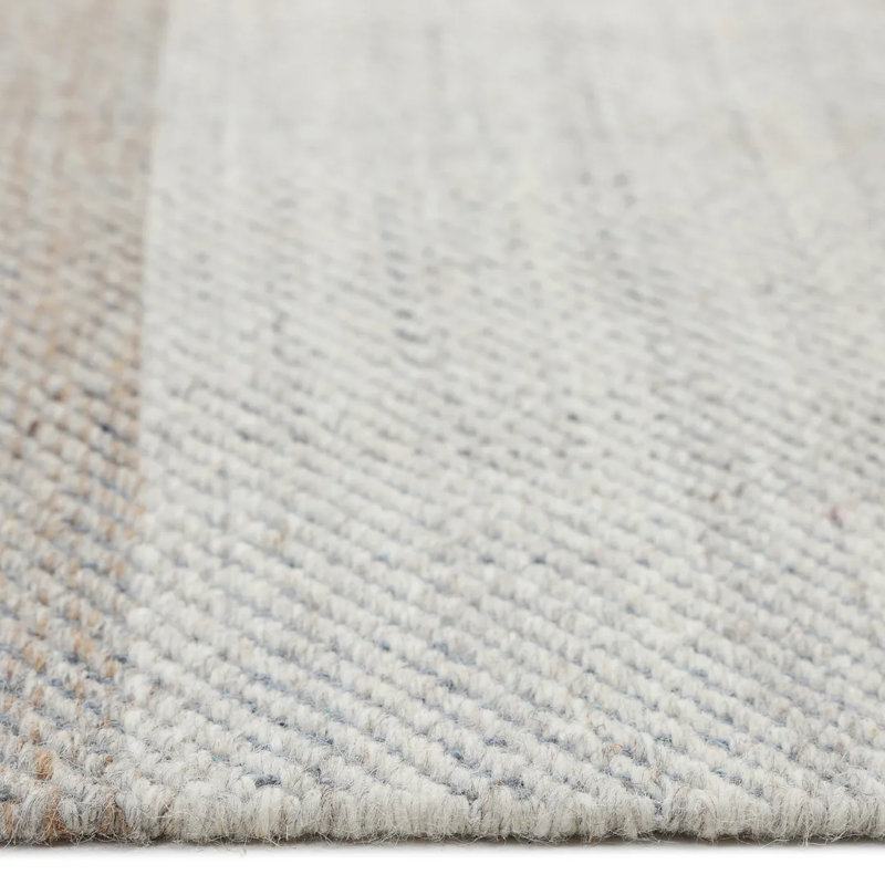 Carrie Hand Knotted Tencel Geometric Area Rug in Brown/Gray/White, Rectangle 5' x 8'