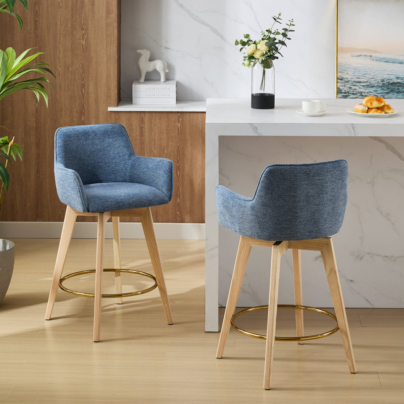 Lovetro 65.5cm Swivel Bar Stool, Blue