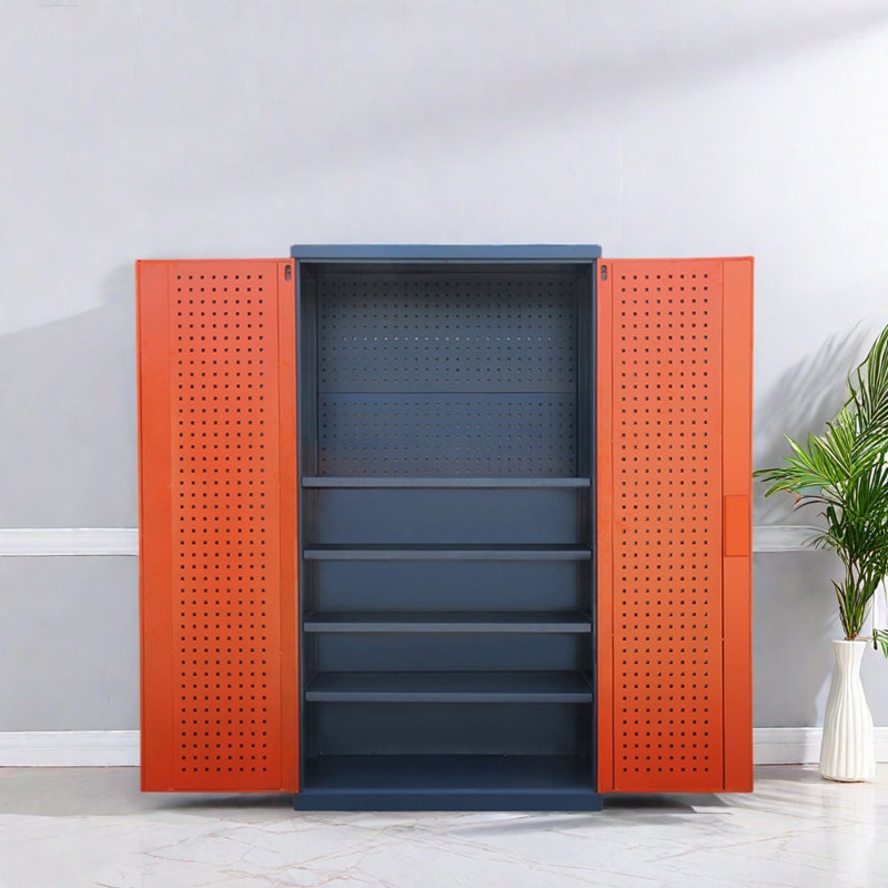 Multi-functional Large Capacity Garage Lockers, Orange/Black