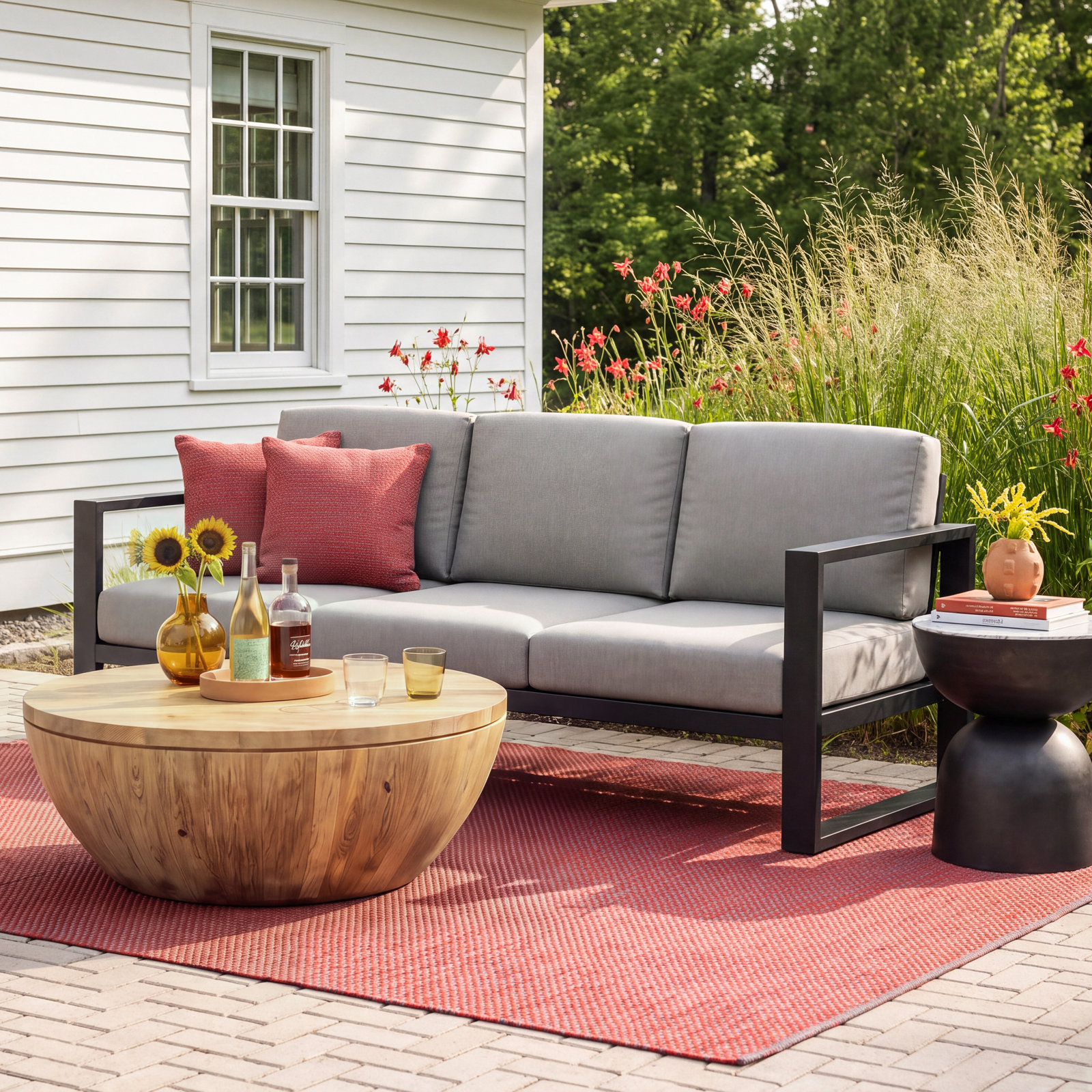 Dulcie 80" Sunbrella® Patio Sofa, Sunbrella® Spectrum Dove