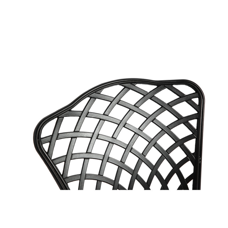 Rustproof Cast Aluminum 3 Patio Furniture - Black 2 Chairs & 1 Table For Outdoor, Garden, Patio, Balcony Classical Design, Easy To Assemble Outdoor  3 Pieces  Round Assembly Use