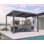 12 pi. L 10 pi. D Pergola d'extérieur en aluminium avec toit à persiennes réglables et petites pergolas intégrées pour le patio
