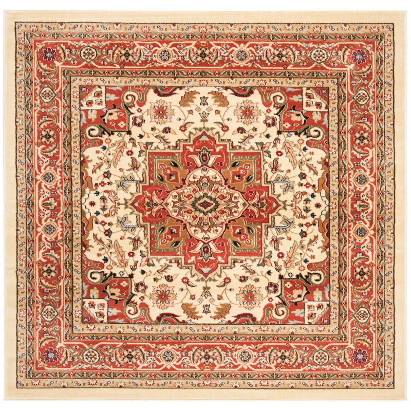 Klose Performance Oriental Rug, Square 5'3", Ivory