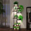 Étagère à 8 étages pour plantes avec lumières de croissance, conception en forme de S pour exposer des prix et de l'artisanat, 4 chambres à coucher à petits appartements pour tout le spectre, facile à nettoyer