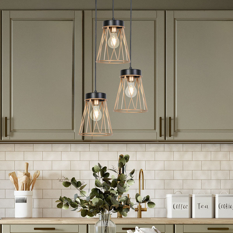 Luminaire suspendu simple géométrique 1 lumière Olajawon (1 ensemble)