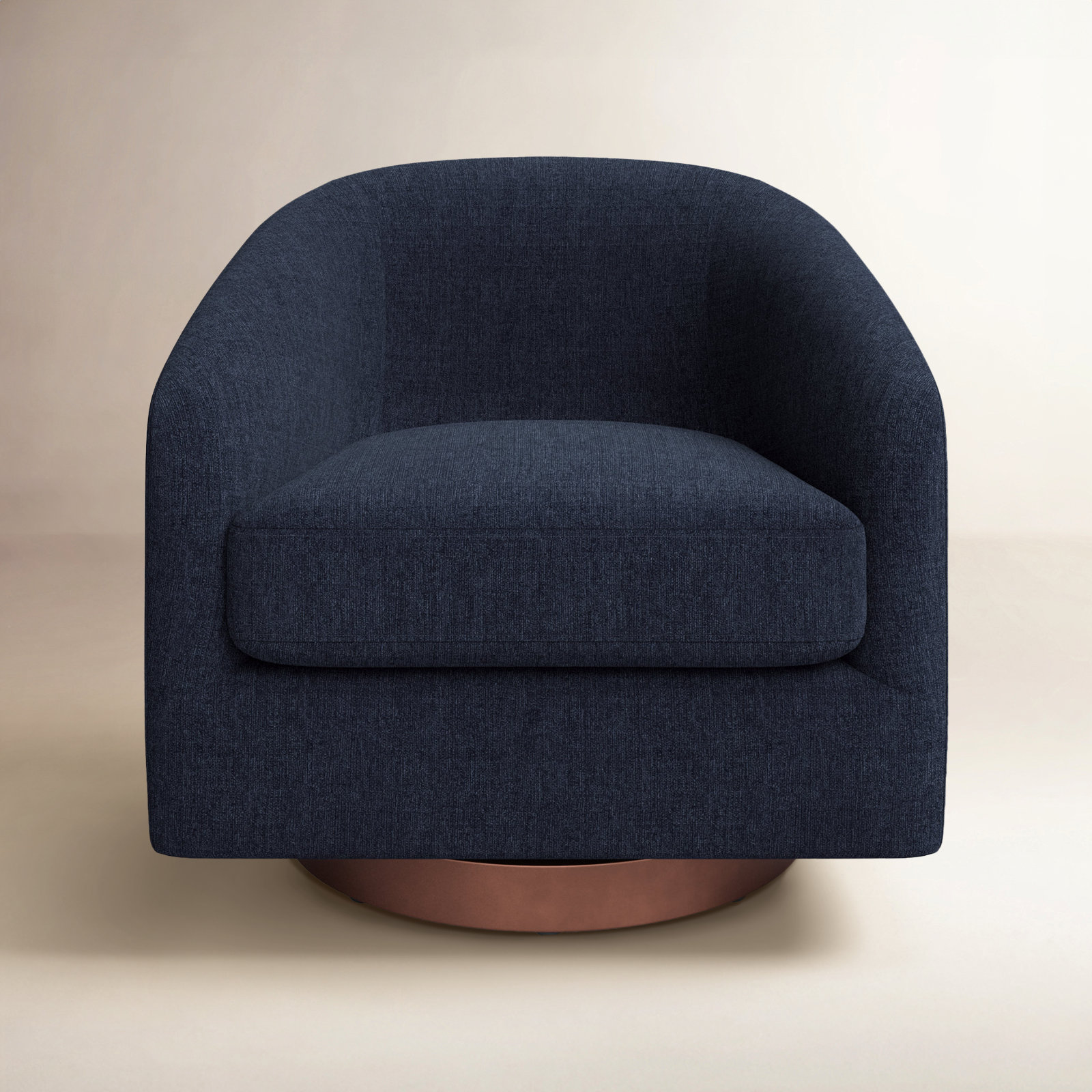 Bennett Upholstered Swivel Barrel Chair, Flannigan Midnight