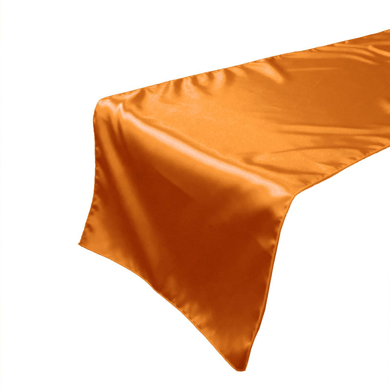 Karisha Rectangle Polyester Table Runnner, 90" x 12", Orange