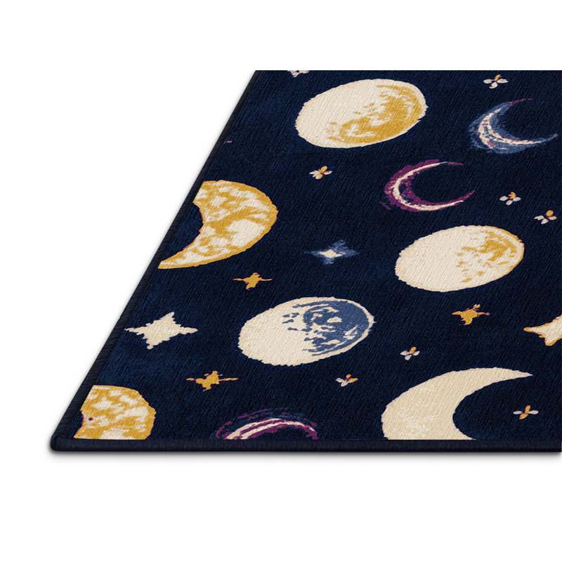 Tapis bleu lavable à la machine, Rectangle de 5 pi x 8 pi