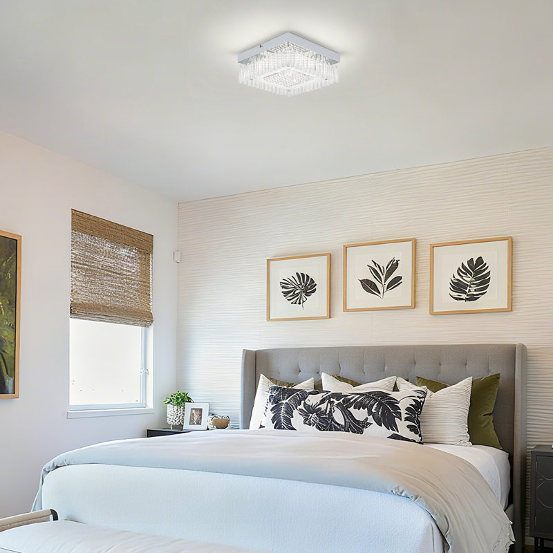 Flush Mount Ceiling Light Fixture LED Crystal Light Fixtures Ceiling Mount Bathroom Ceiling Light