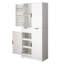Armoire de cuisine 72 "cannelée avec 3 tiroirs à clavier et 6 tablettes de porte, armoire de rangement autoportante réglable pour la salle de bain, la salle à manger, le bureau, le vestibule, blanc-301904600