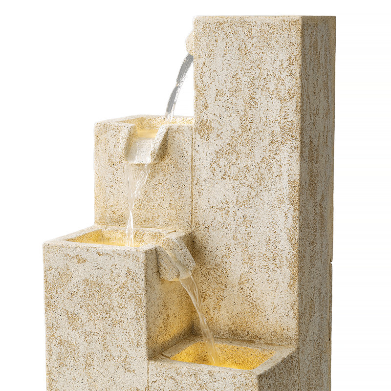 Keyleigh Weather Resistant Floor Fountain with Light
