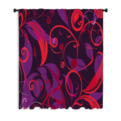 Rideaux à motif floral tourbillonnant, occultant et voilages - 1 panneau-12258-Occultant filtre beaucoup de lumière-12258