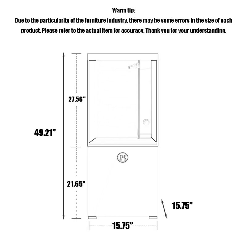 Aquarium en verre transparent avec bouchons multifonctionnels, 18,23 gallons (H 49,21 po x l 15,75 po x P 15,75 p, Noir
