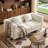 Ornie Luxurious and comfortable upholstered sofa with metal legs and pillows for reception area and living room-1482074285