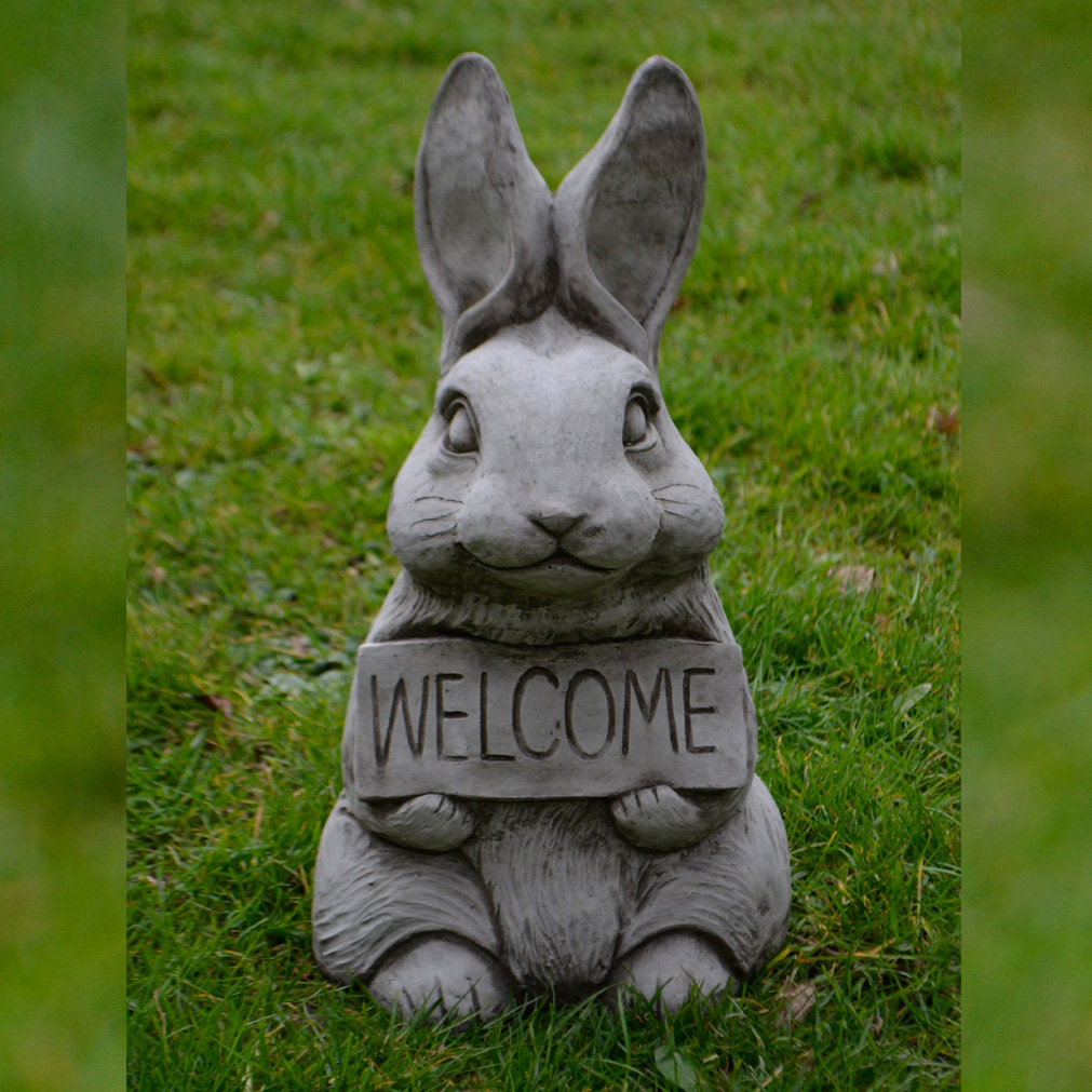 Gartenschild Welcome Hase Longoria