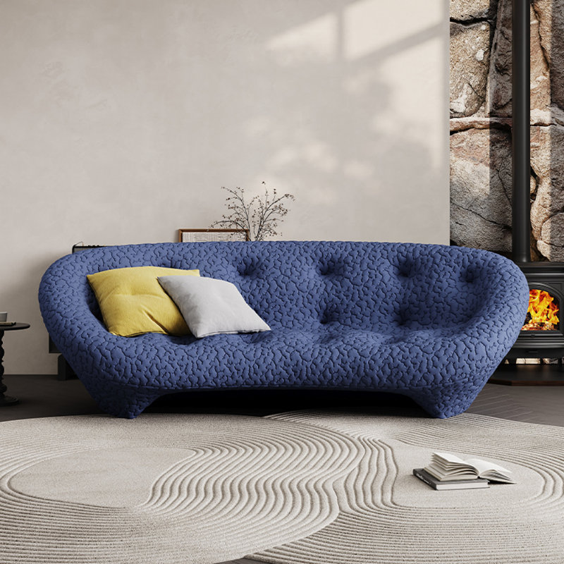 Italian Simple Design Blue Sofa