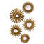 Set Of Five Gold Starburst Mirrors