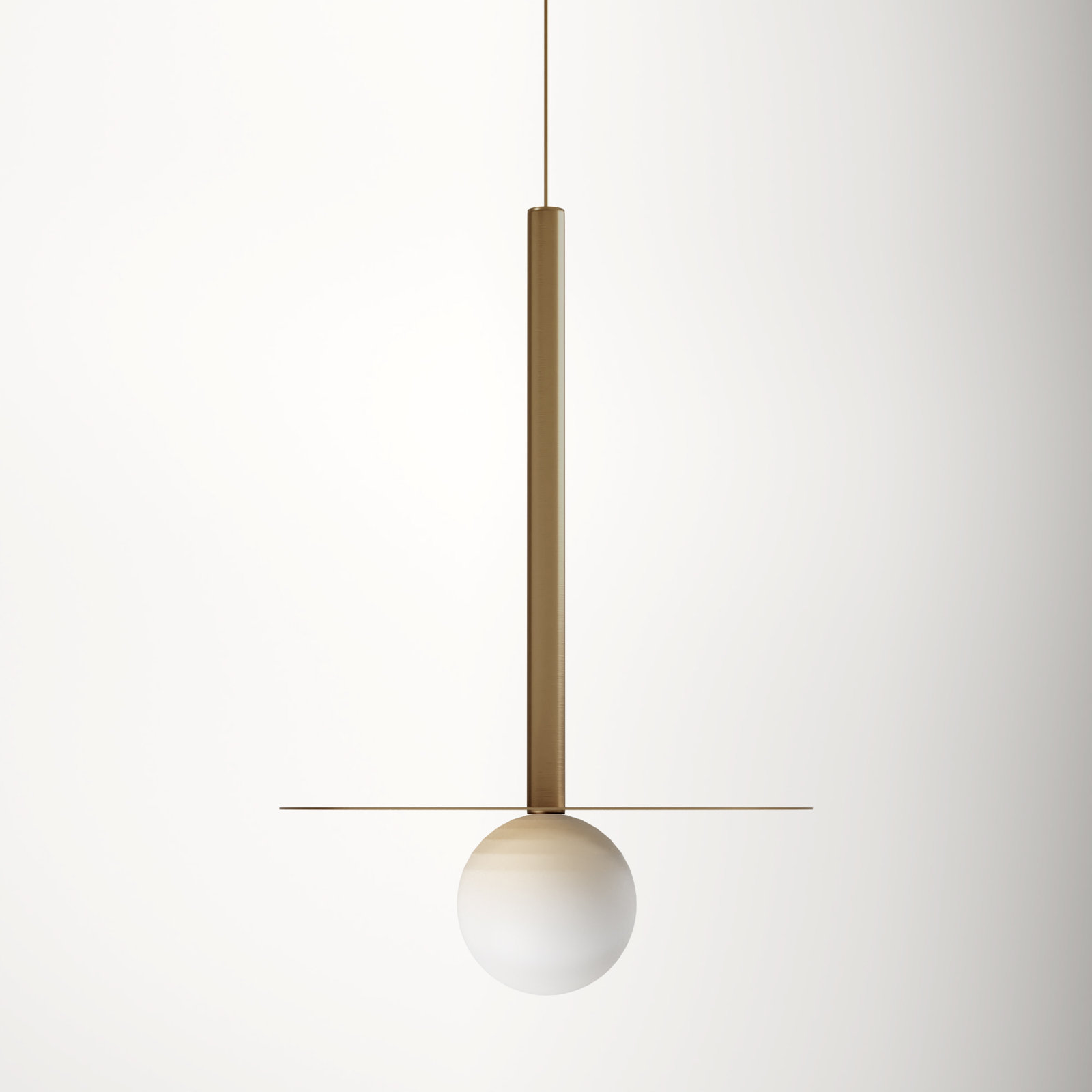 Single Light Metal Dimmable LED Pendant, Brushed Gold, Brushed Gold
