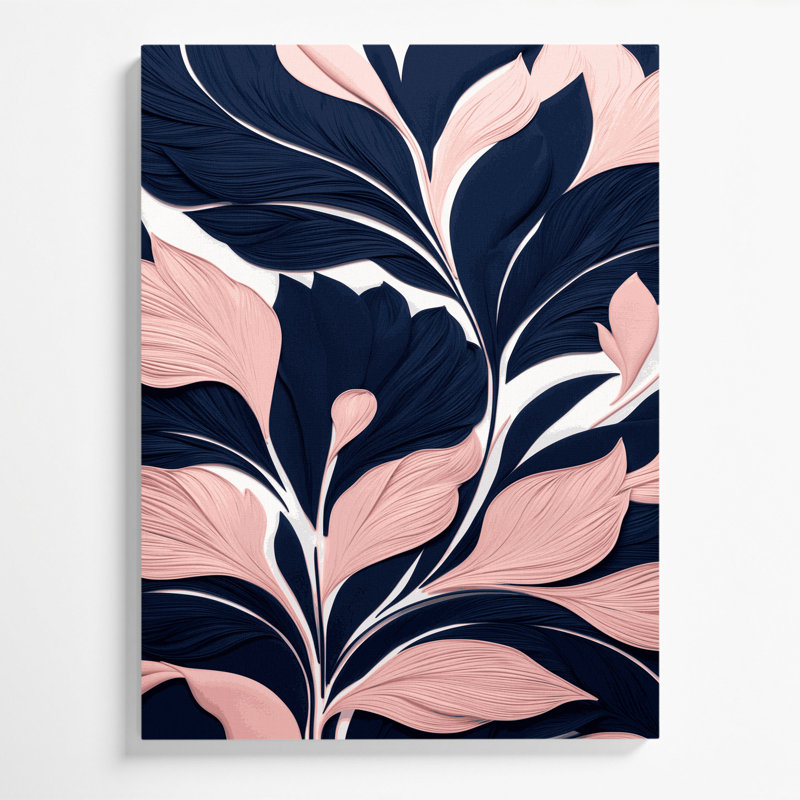 Abstract Florals Grey Canvas Wall Art, 36" H x 24" W