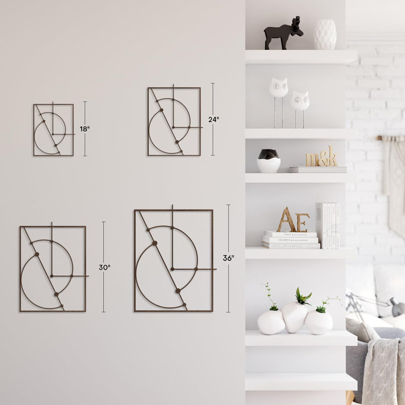 Décoration murale en métal, H 18 po x l 12 po x P 0,05 po, Bronze