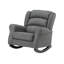 Chaise berçante, densité de mousse D18 / 24, profondeur de siège de 20 po, poids du produit à bascule avec structure en bois de 54,49 lb, largeur, capacité de 220 lb, gris 33,4 po