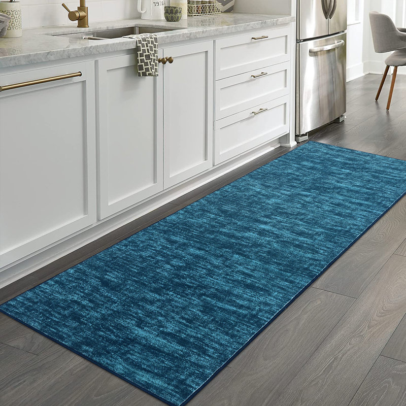 Tapis lavable moderne de conception unie, tapis antidérapant à poils courts pour entrée, chambre à coucher, cuisine