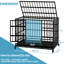 Cage pour chien de 48 pouces sur roulettes, abri sécuritaire pour canines moyennes et grandes, installation rapide et facile avec chiens d'entrée à bas seuil, finition rouille