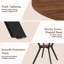 Table de salle à manger ronde de 107 cm de diamètre avec tablette de rangement et piètement en métal pour 4 personnes.-1111857619-1113032980