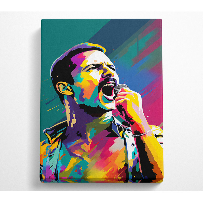 Freddie Mercury Colour - Wrapped Canvas Print, 142.2cm H x 101.6cm W x 10cm D