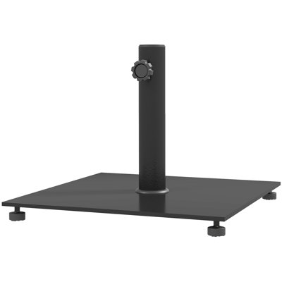Base carrée de parasol de patio, base de support de parasol en métal 29 lb avec patins réglables, support de parasol robuste pour poteaux de parasol 1,5 "/ 1,9" pour l'extérieur, pelouse, bord de piscine, noir