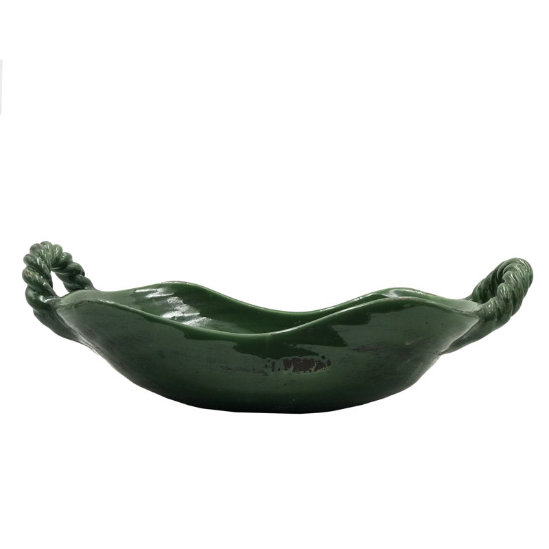 Bol décoratif en céramique fait à la main Soroka, Vert