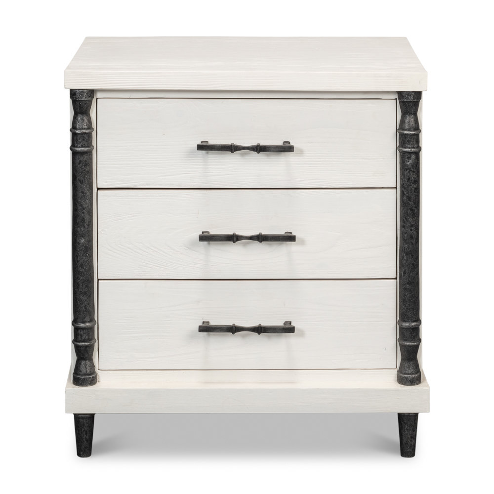 Sarreid Ltd Elegance 3 - Drawer Solid Wood Bachelor's Chest in White ...