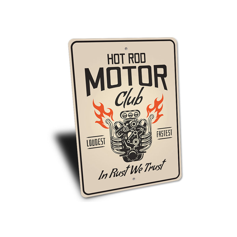 Enseigne de garage Hot Rod, H 18 po x l 12 po x P 0,06 po