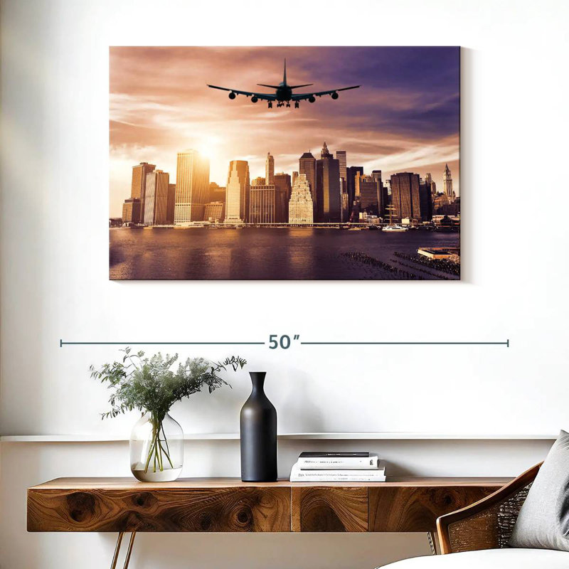 Mehar Airplane In The City, 26" H x 39" W