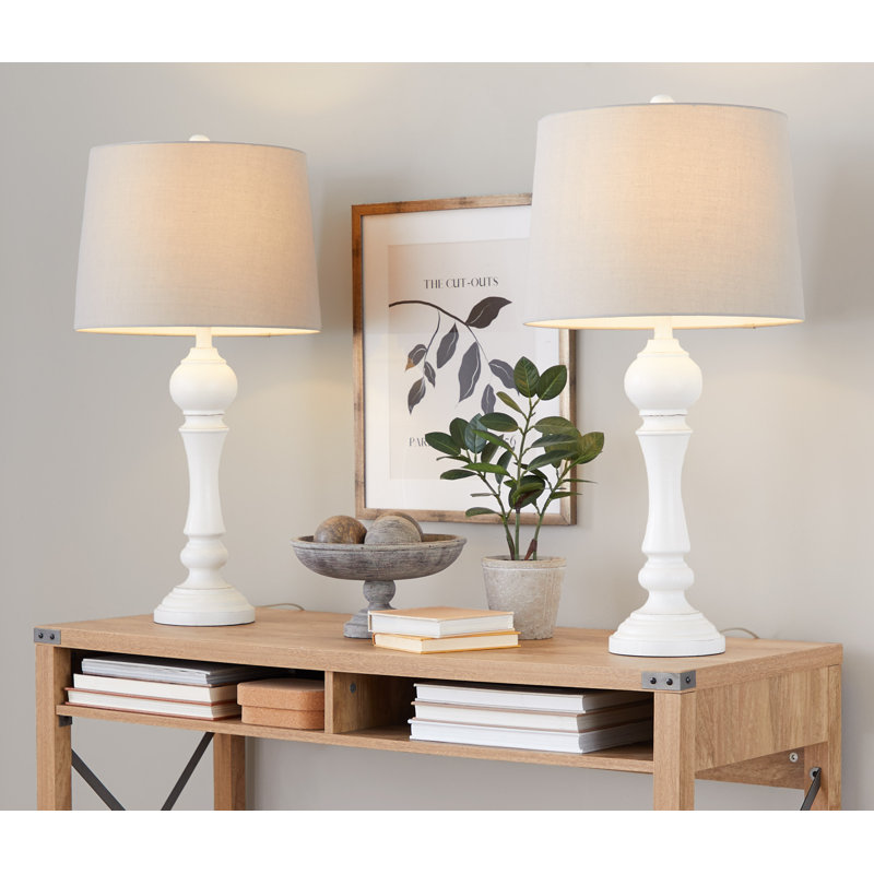 Hively Resin Table Lamp, White