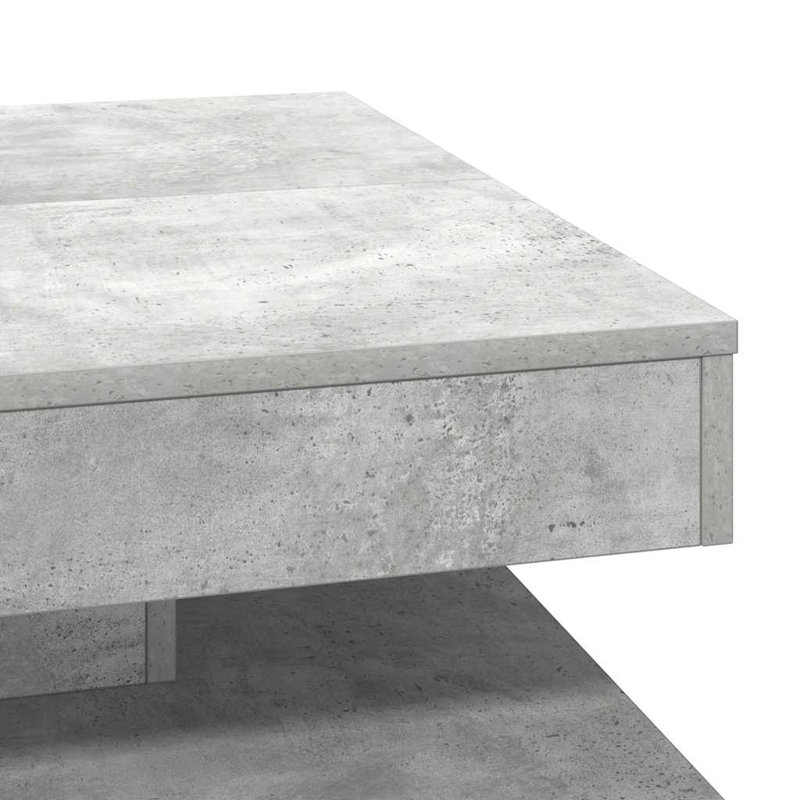 Coffee Table with Storage, 34.5" H x 70" L x 70" W, Concrete Grey