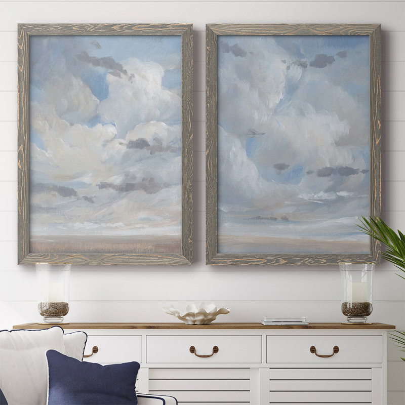 «Sky Blue I», reproduction de photo sur toile 2 pièces, H 31,5 po x l 88 po x P 1,5 po, Gris