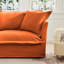Confortable, simple, fauteuil orange, chenille, coussins à dossier large, structure en bois, cadre à installation rapide, assemblage