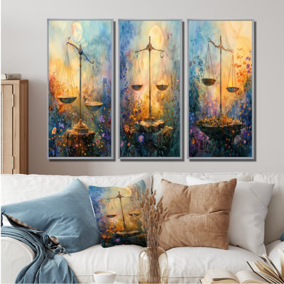 Yellow Blue Astrology Balanced Harmony Libra I - Modern Wall Art Collection