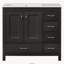 Meuble-lavabo noir de 91 cm (36 po) avec lavabo en céramique, 2 portes à fermeture en douceur et 5 tiroirs-324510695-324510700-324510702