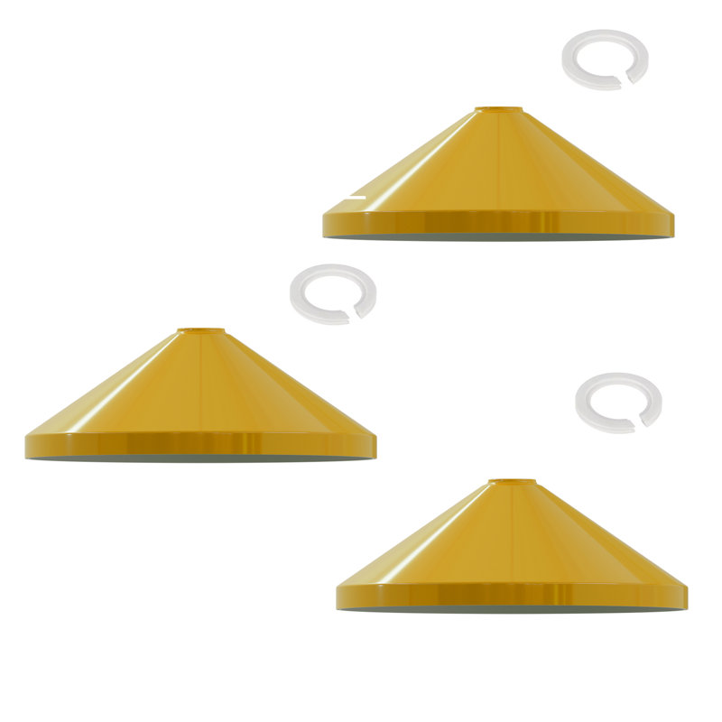19cm H Metal Cone Lamp Shade ( Screw On ), Yellow