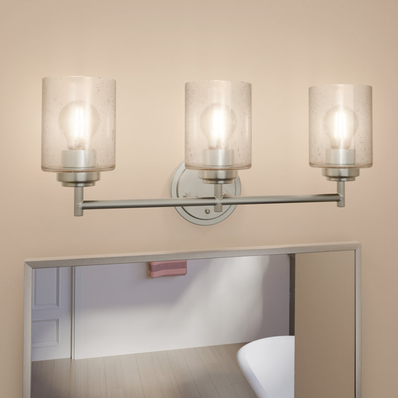 3 - Light Dimmable Vanity Light, Brushed Nickel